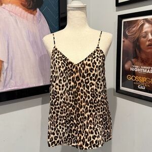 Equipment Femme Leopard Silk Satin Tank Top XS